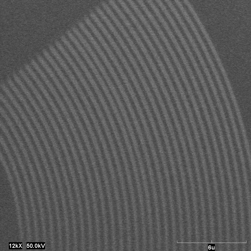 SEM image of a silicon grating coupler